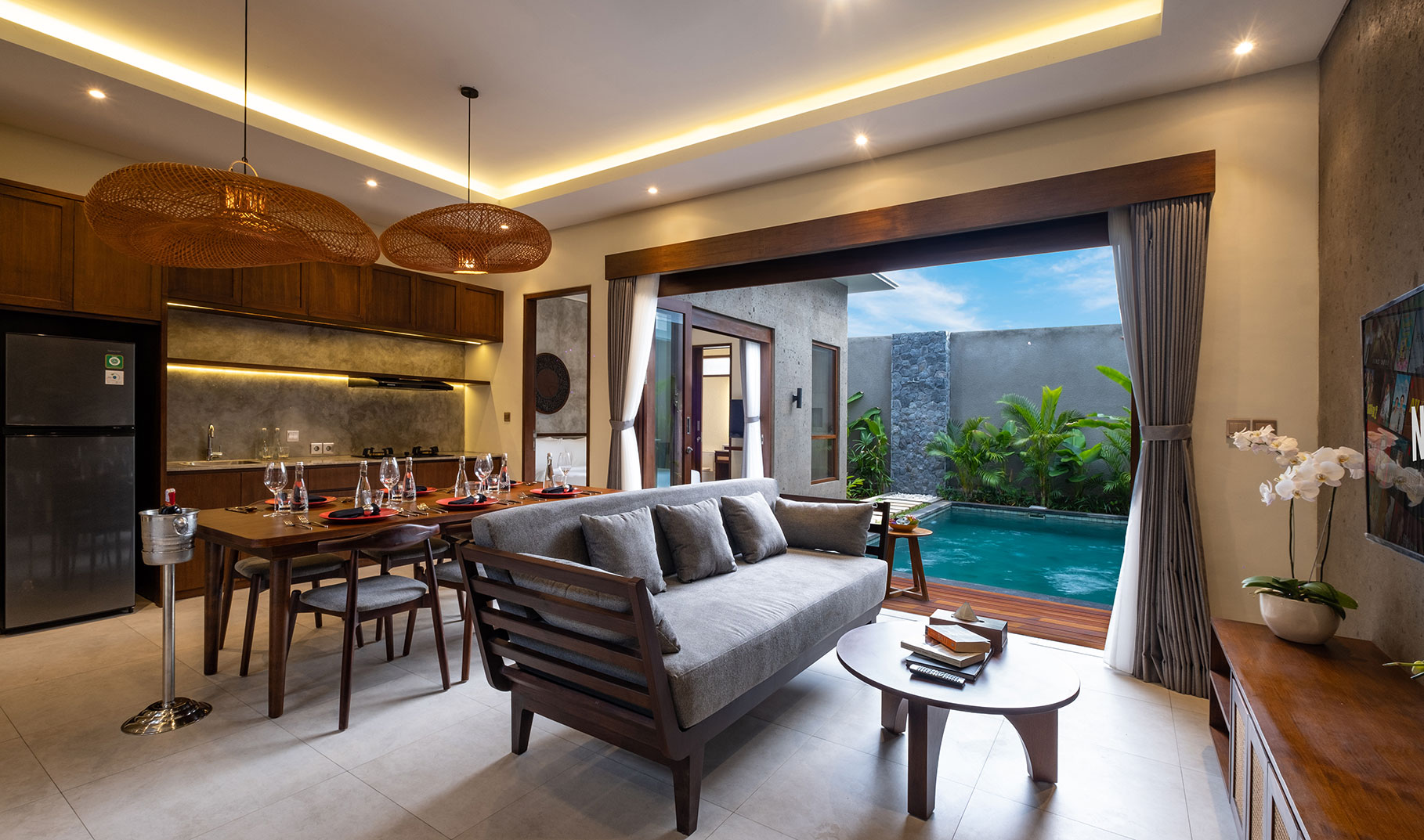 Cluster Three Bedroom Private Pool Villa - Living Area